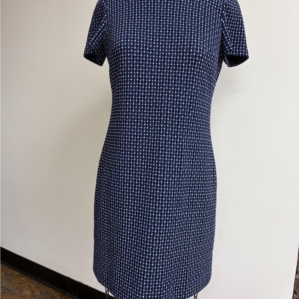 Calvin Klein Blue and White Patterned Mini Dress